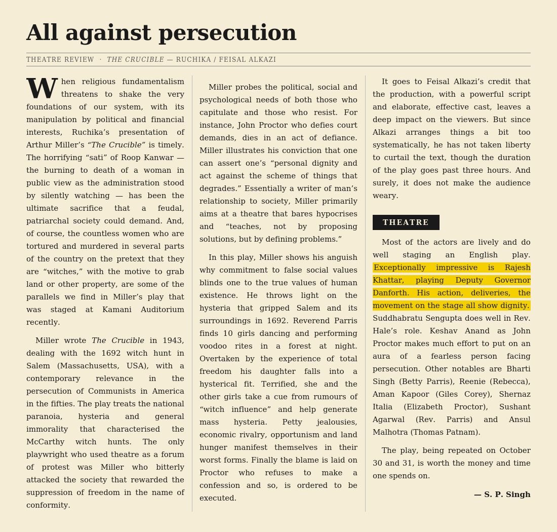 Newspaper review