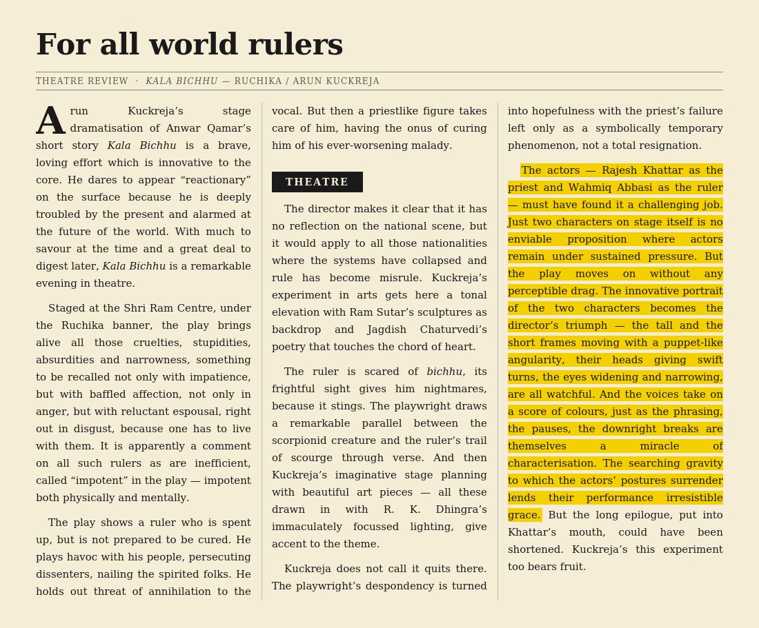 Newspaper review