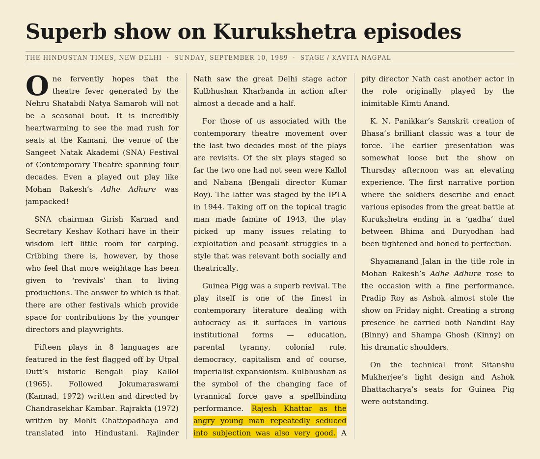 Newspaper review