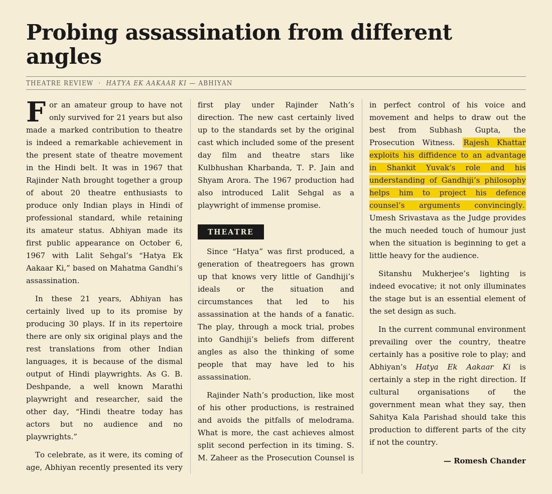 Newspaper review