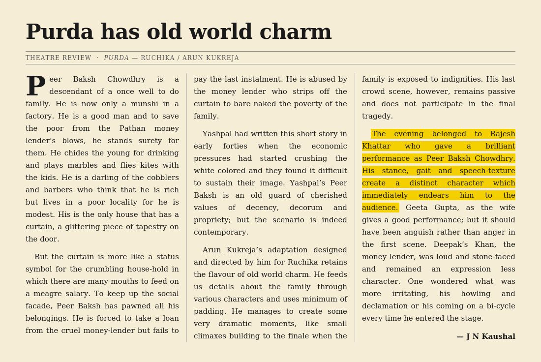 Newspaper review