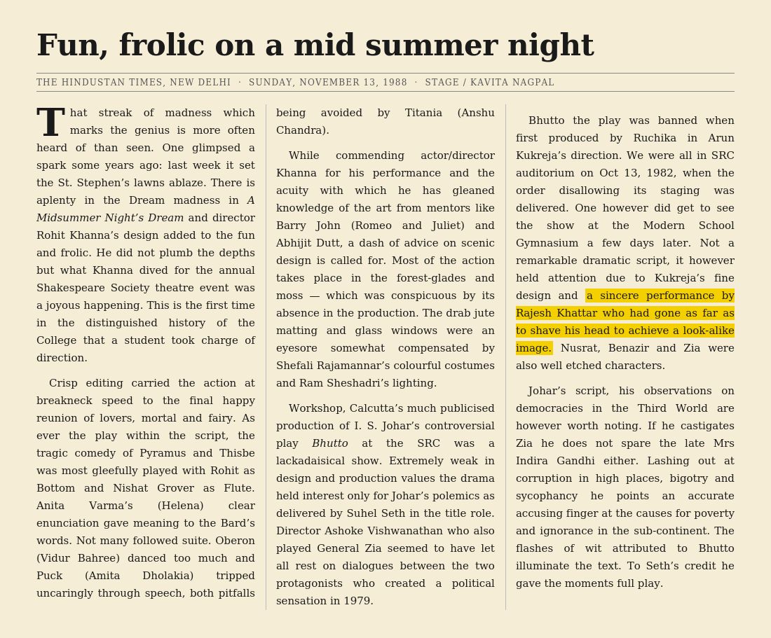 Newspaper review